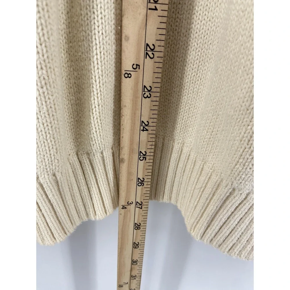 Polo Ralph‎ Lauren Sweater Mens 2XL Cream Cotton Crewneck Pullover Classic Logo
